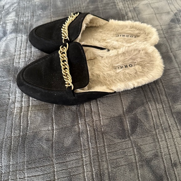 Torrid Black Faux Fur Lined Loafers - Picture 2 of 2